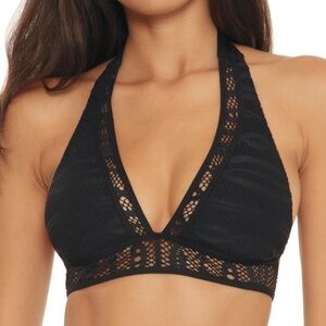 BECCA Black Crochet Bikini Top